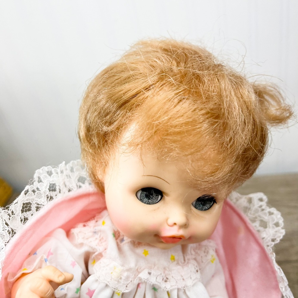 Vintage 1972 Horsman Baby Doll Pull String Pink Bunting Sleepy Eyes 12‎ Inch - Picture 8 of 15